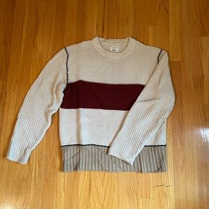 Deconstructed panel sweater